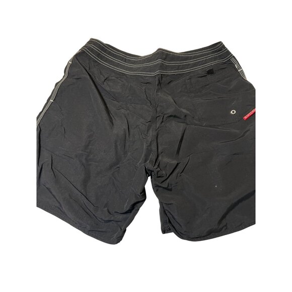 Vintage Quiksilver Black Nylon Board Shorts Swimsuit Bathing Suit Trunks Sz L - Picture 4 of 5